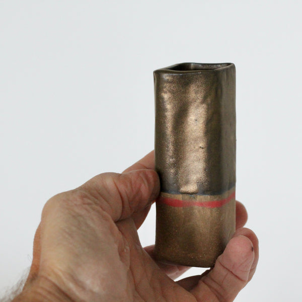 Bronze Square Bud Vase