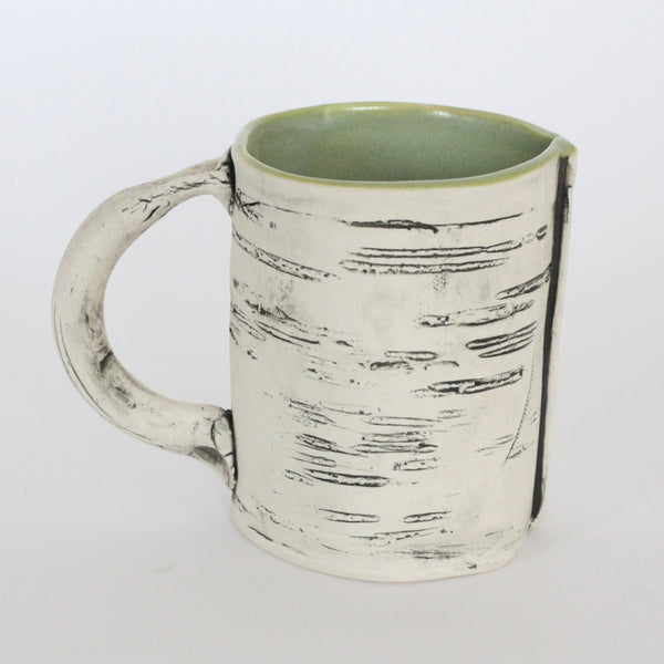 16oz Green Faux Bois Birch Mug