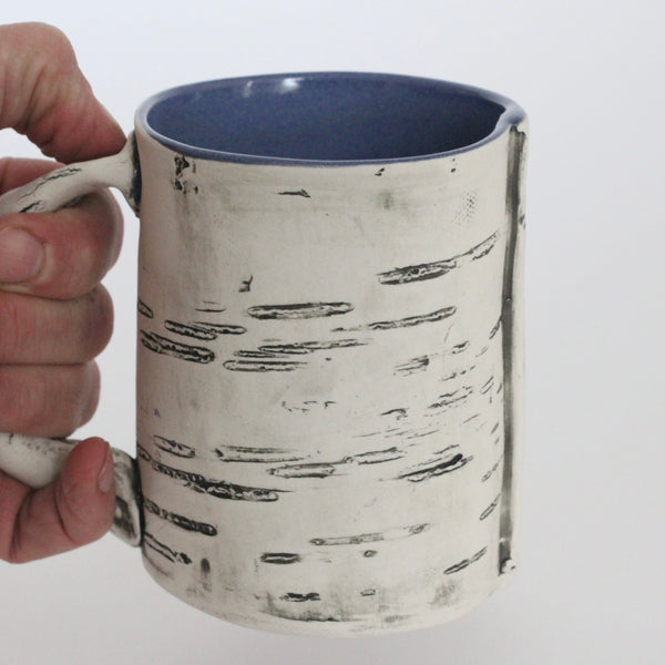 16oz Blue Faux Bois Birch Mug