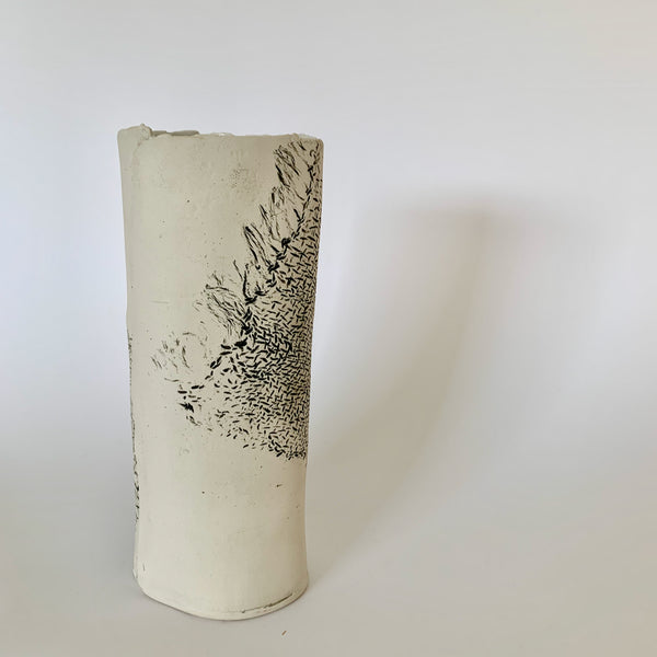 10" White Jute Vase