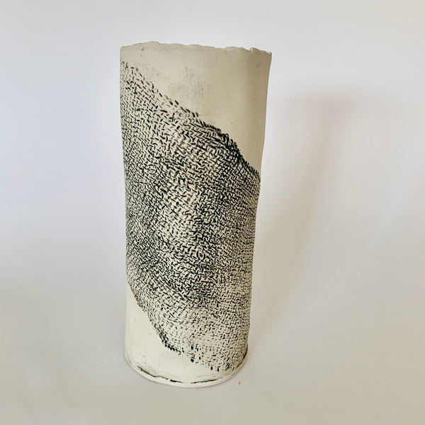 10" White Jute Vase