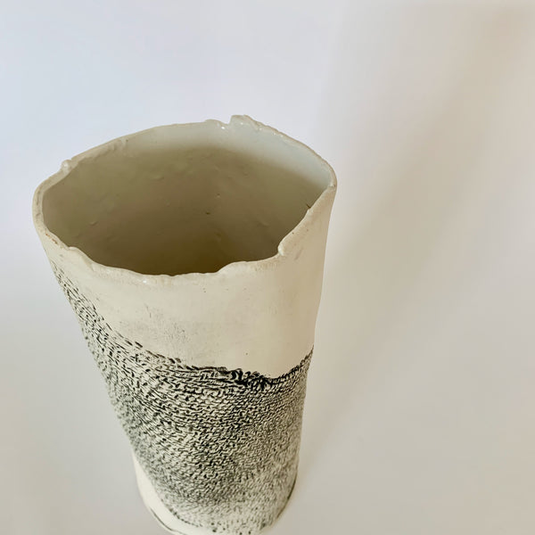 10" White Jute Vase