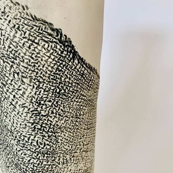 10" White Jute Vase