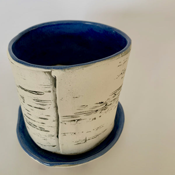4" Birch Planter with Tray