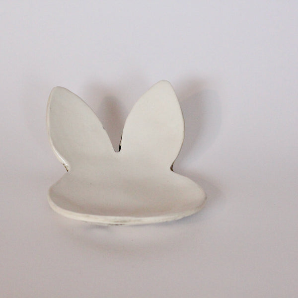Rabbit Shaped Birch Ring Dish - White