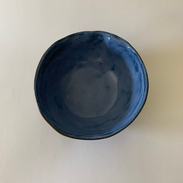 Blue Wood Grain Soup Bowl