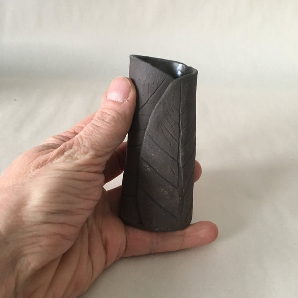 4" Bronze Leaf Bud Vase