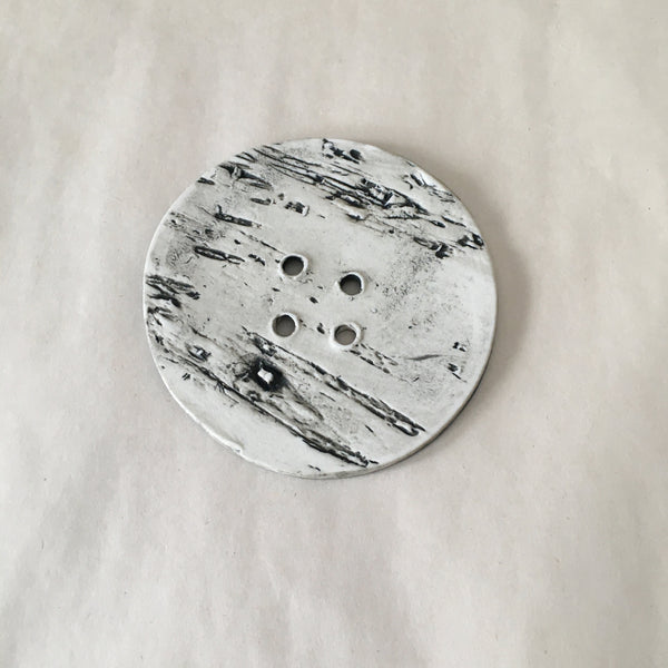 Handmade Ceramic Birch Buttons: 3" Blue