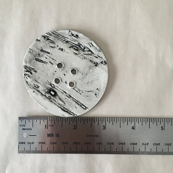 Handmade Ceramic Birch Buttons: 3" Blue