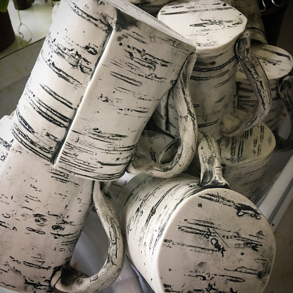 16oz Green Faux Bois Birch Mug