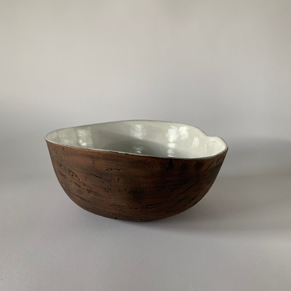 White Birch Bark Texture Fruit Bowl – B. Cronk Ceramics