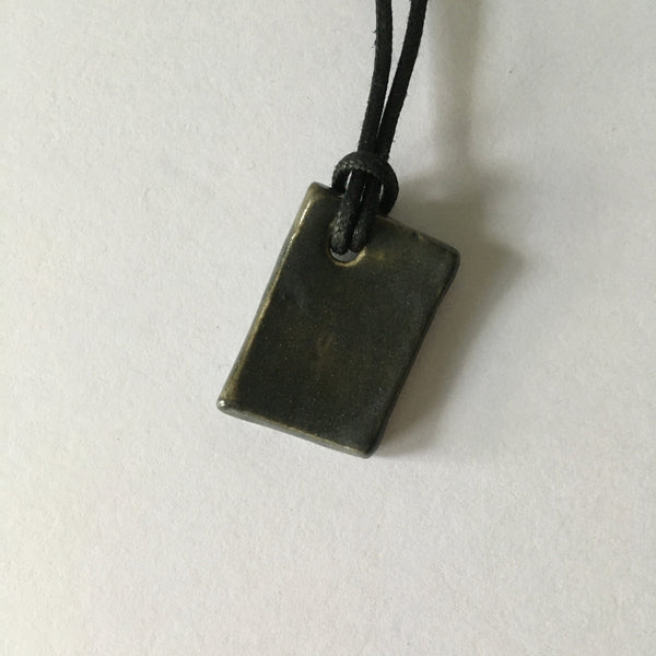 Wood Shard Pendant Necklace - Black