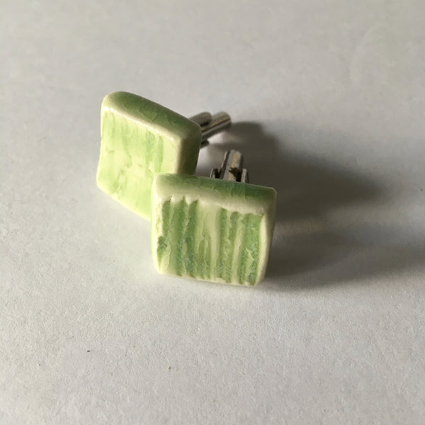 Faux Bois Green Cufflinks