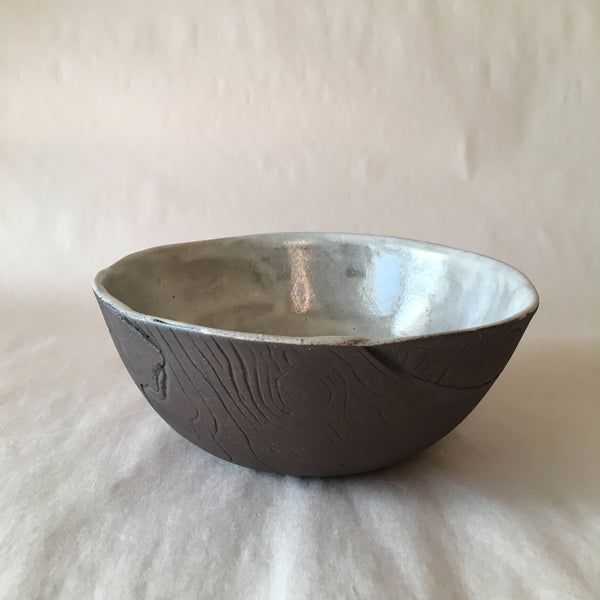 White Faux Bois Soup Bowl