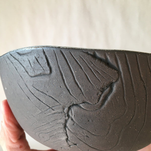 White Faux Bois Soup Bowl