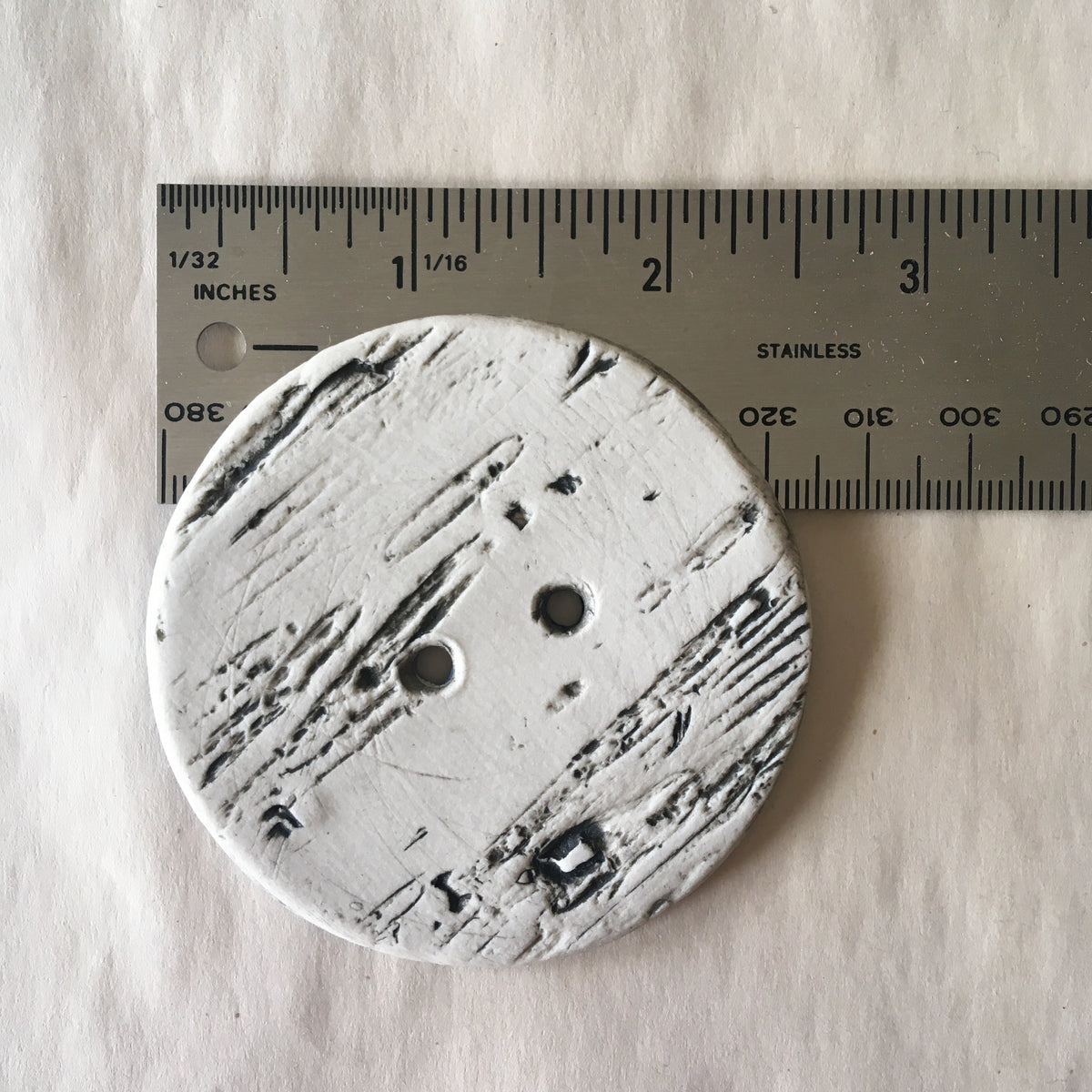 Handmade Ceramic Birch Buttons: 2.5