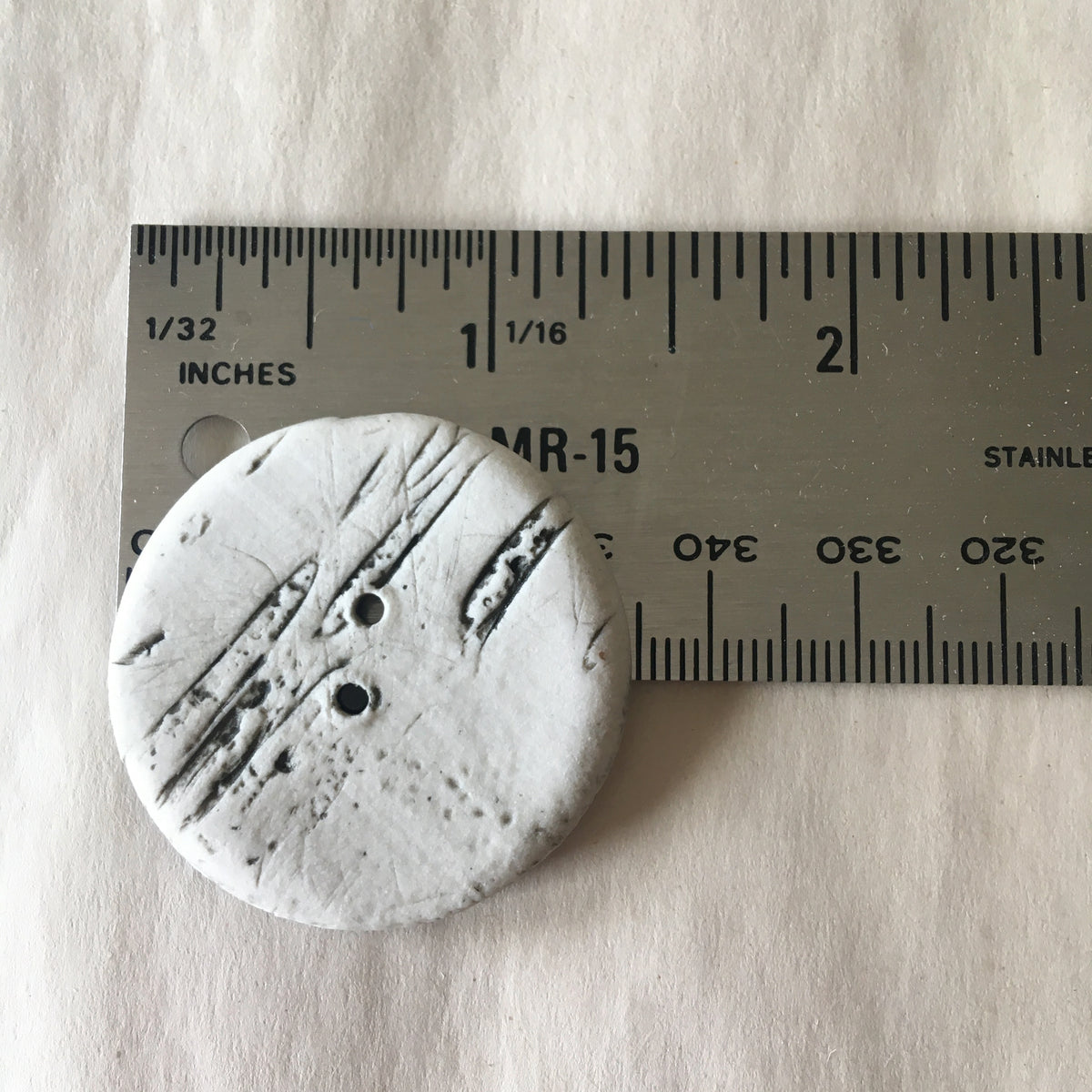 Handmade Ceramic Birch Buttons: 1.25