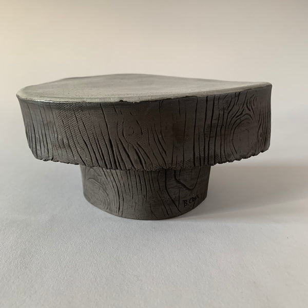 Medium White Faux Bois Pastry/Cake Stand