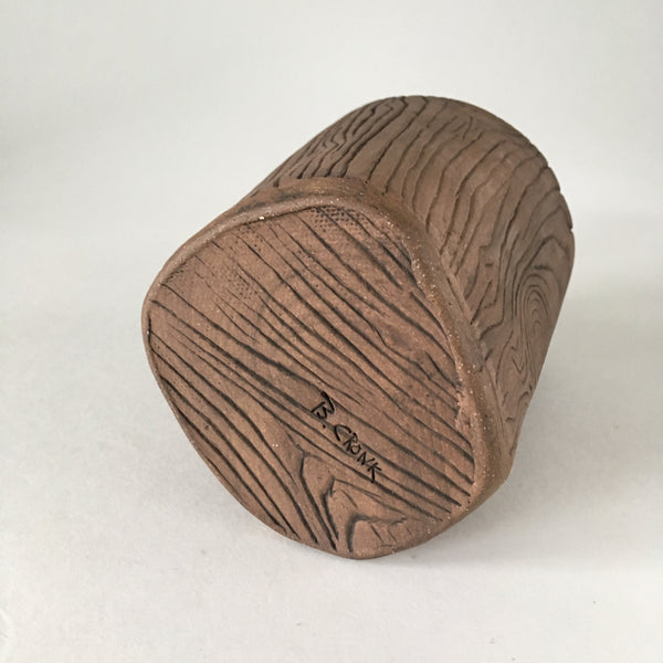 Faux Bois Tea Cup with White Glaze