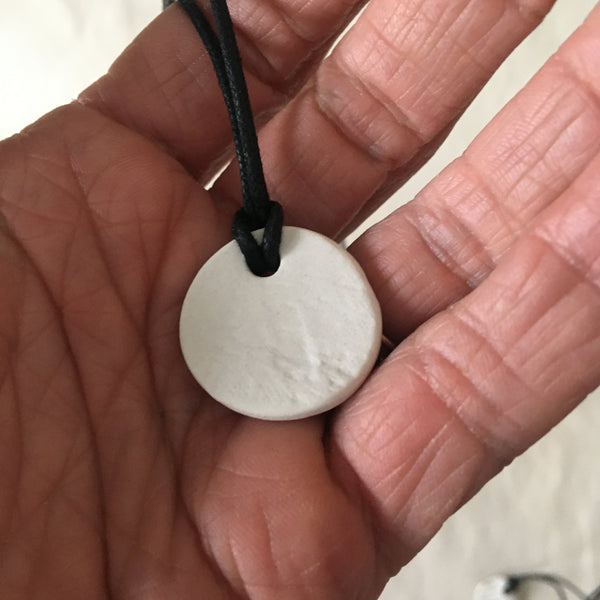 White Wood Grain Pendant Necklace