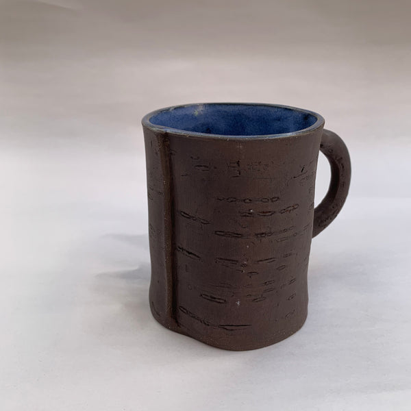 16oz Blue Dark Brown Birch Mug
