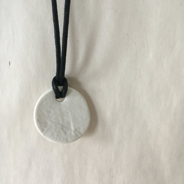 White Wood Grain Pendant Necklace