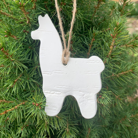 2023 Llama White Birch Ornament