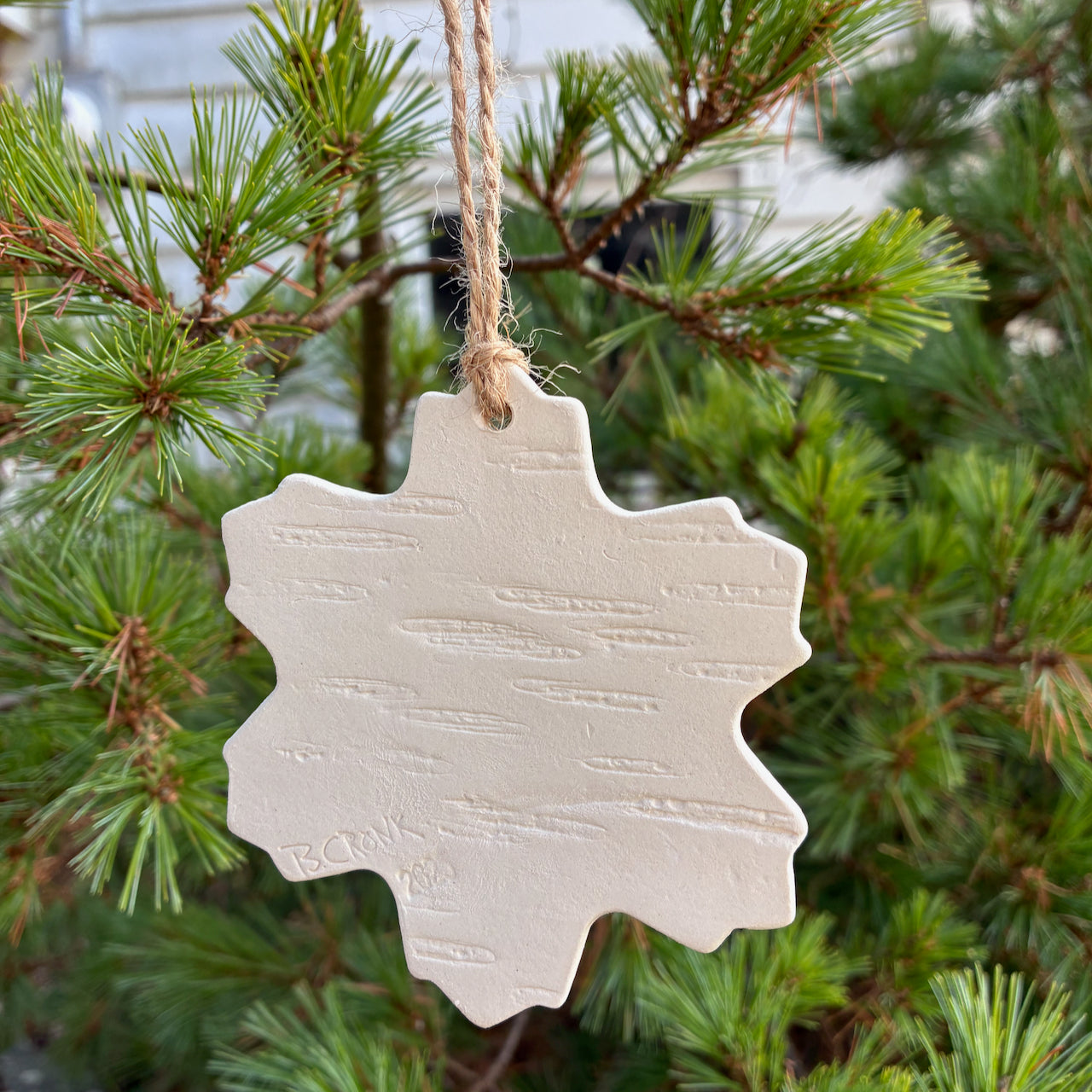 2025 Snowflake White Birch Ornament