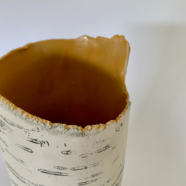 10.5" Yellow Orange Birch Vase