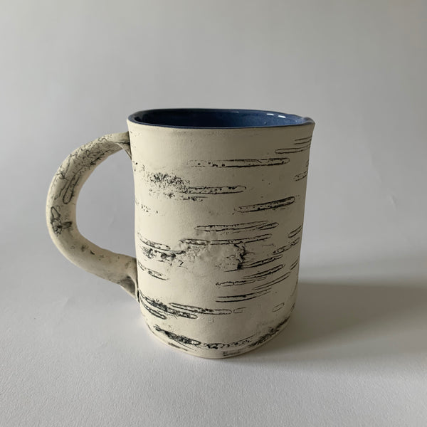 16oz Blue Faux Bois Birch Mug