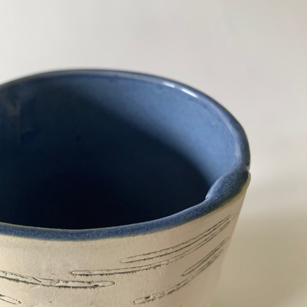 16oz Blue Faux Bois Birch Mug