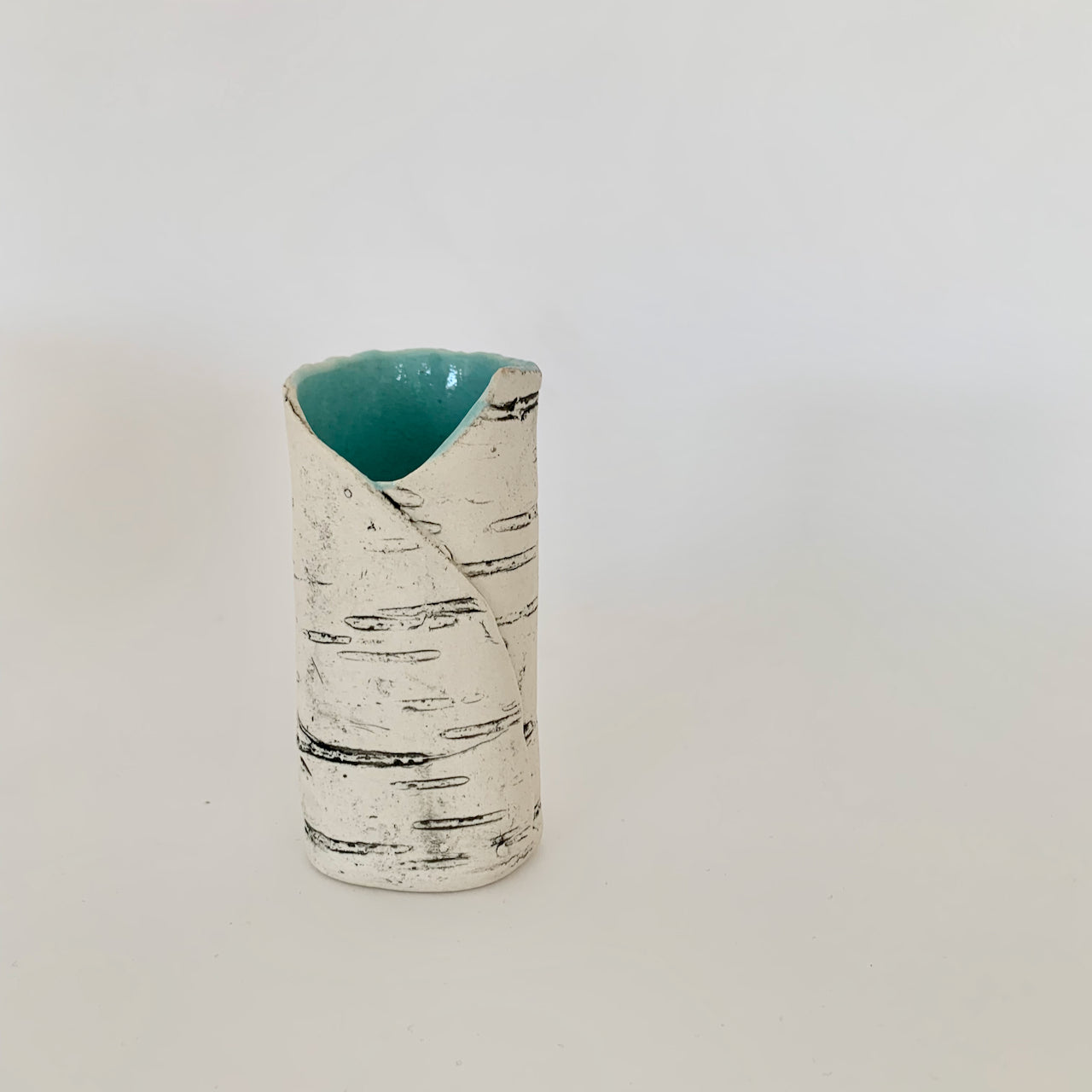 4" Aqua Birch Bud Vase