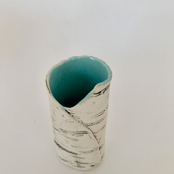 4" Aqua Birch Bud Vase