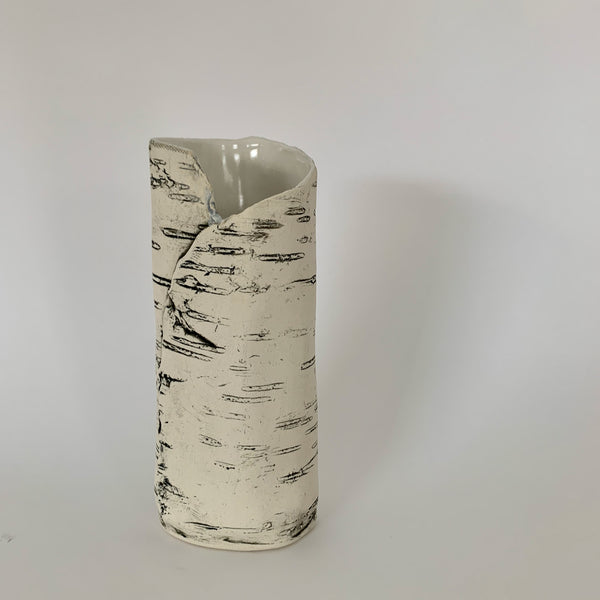 7" White Birch Vase