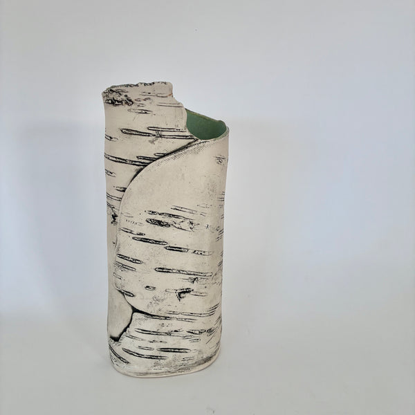 9" Green Birch Vase