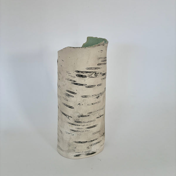 9" Green Birch Vase