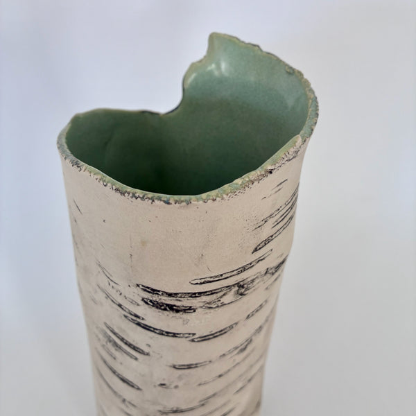 9" Green Birch Vase