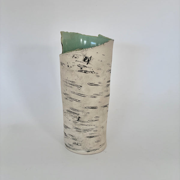 9" Green Birch Vase