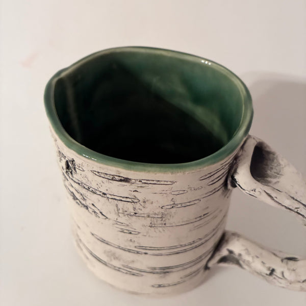 12oz Emerald Green Faux Bois Birch Mug