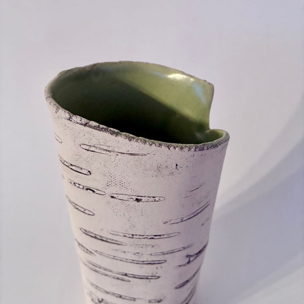 6.5” Green Birch Vase