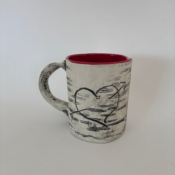12oz Red Heart Birch Mug