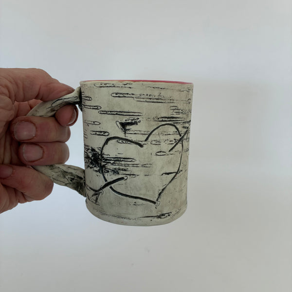 12oz Pink Heart Birch Mug