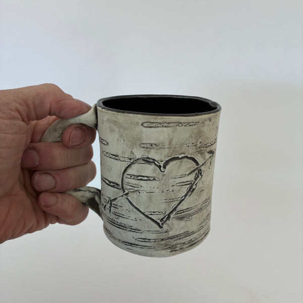 12oz Black Heart Birch Mug