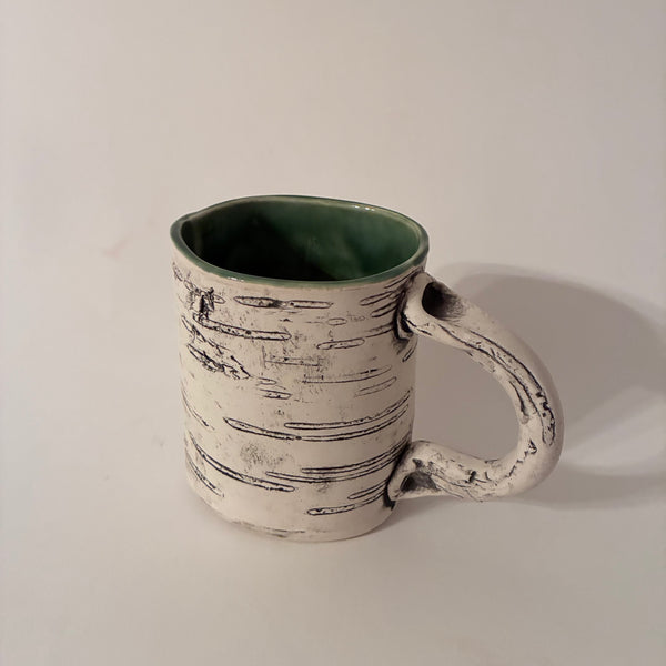 12oz Emerald Green Faux Bois Birch Mug