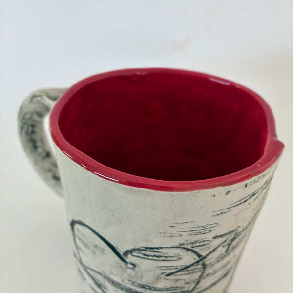 12oz Red Heart Birch Mug