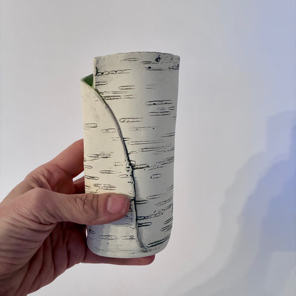 6.5” Green Birch Vase