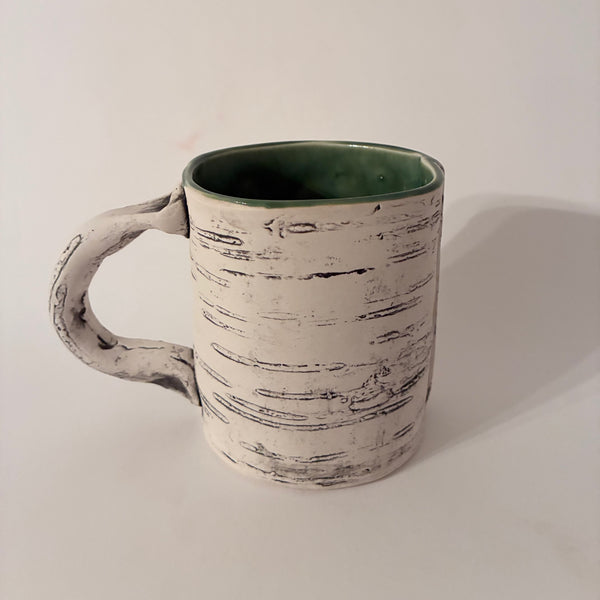 12oz Emerald Green Faux Bois Birch Mug