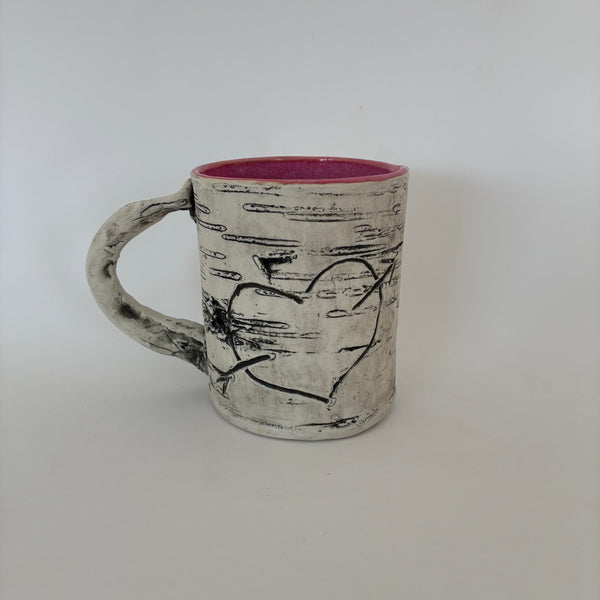 12oz Pink Heart Birch Mug