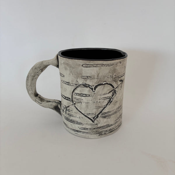12oz Black Heart Birch Mug