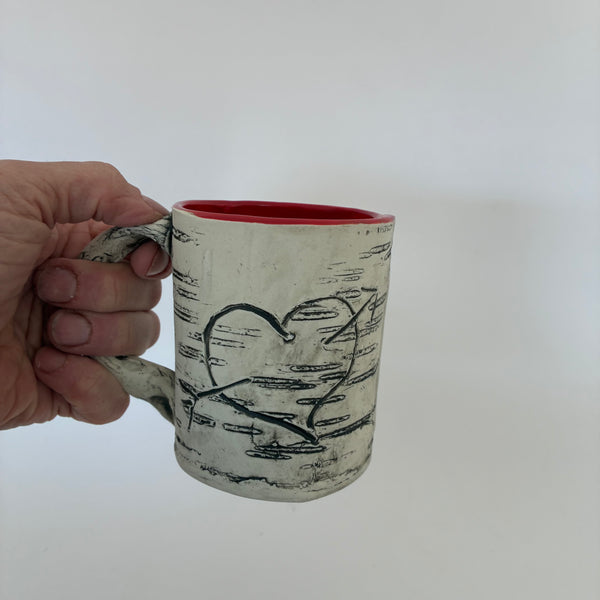 12oz Red Heart Birch Mug